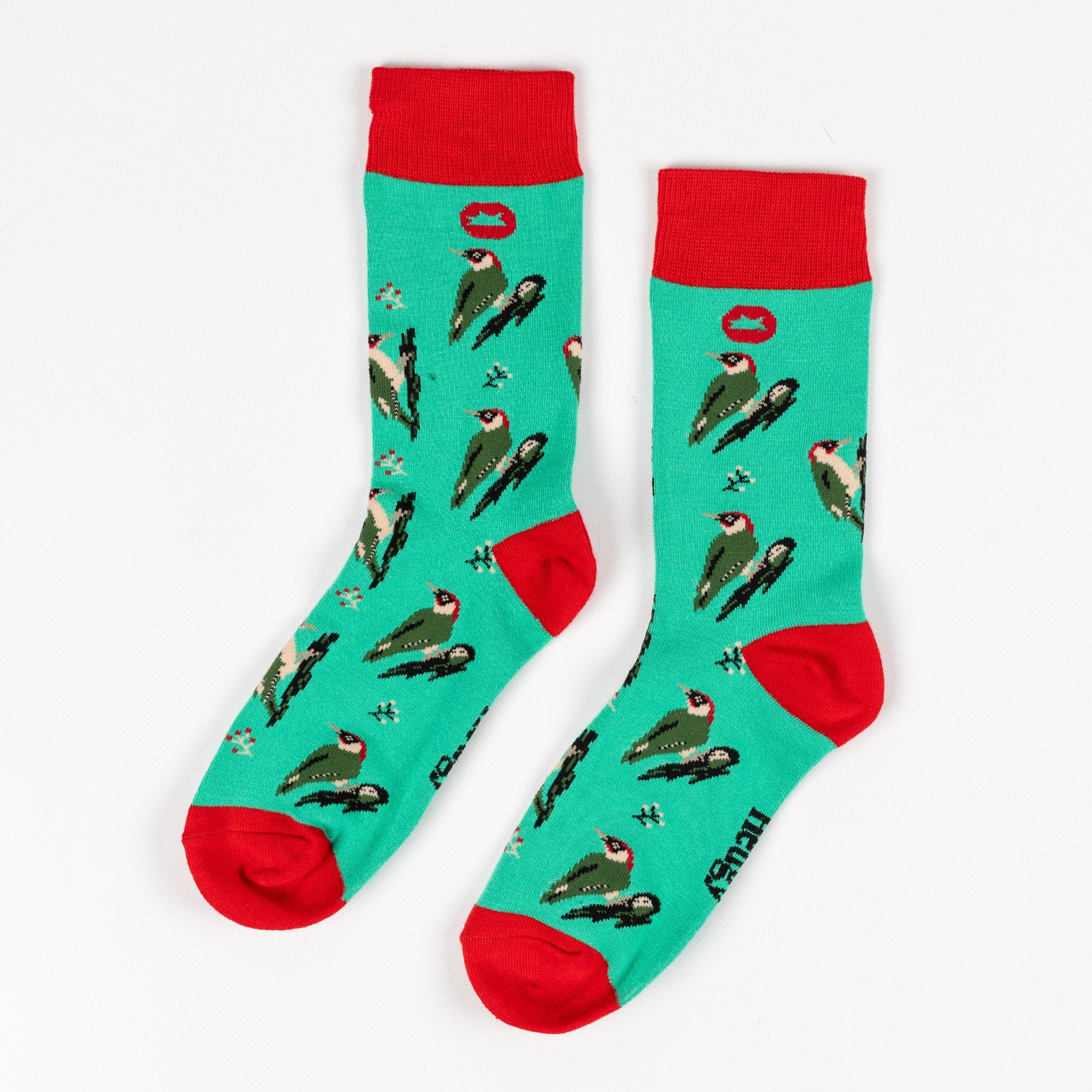 GREEN WOODPECKER BAMBOO SOCKS - We Are Hedgy