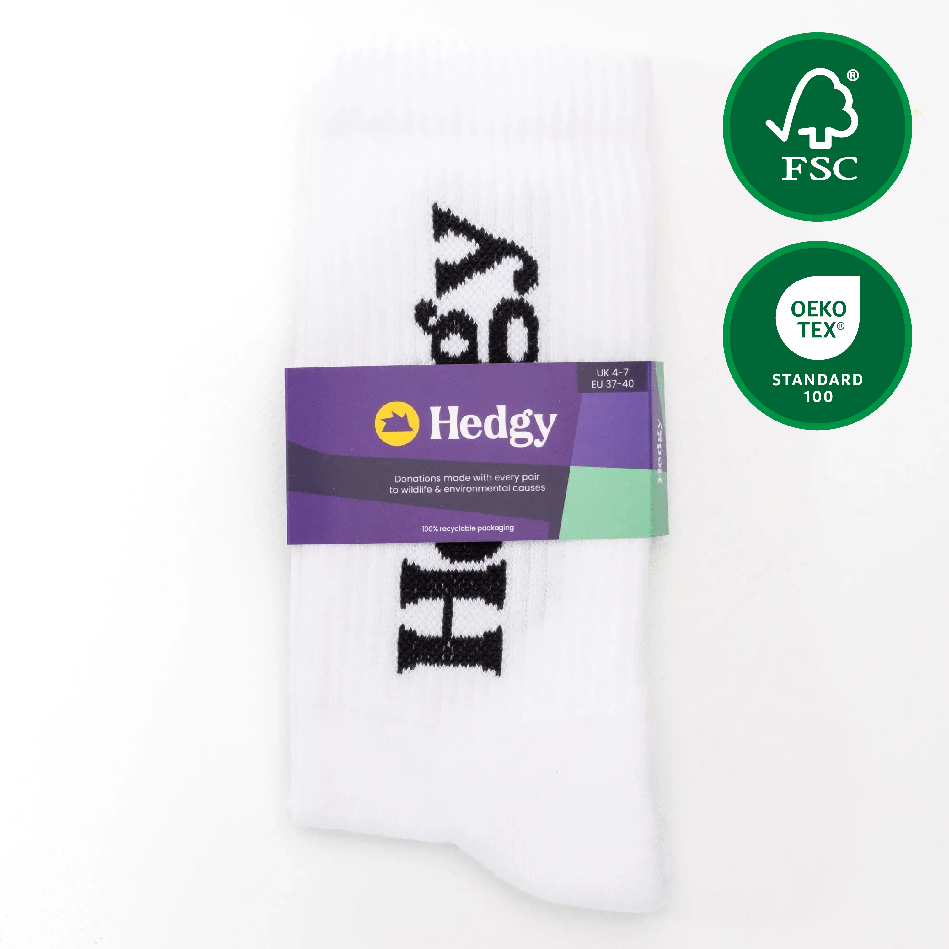 HEDGY WHITE BAMBOO SOCKS - We Are Hedgy