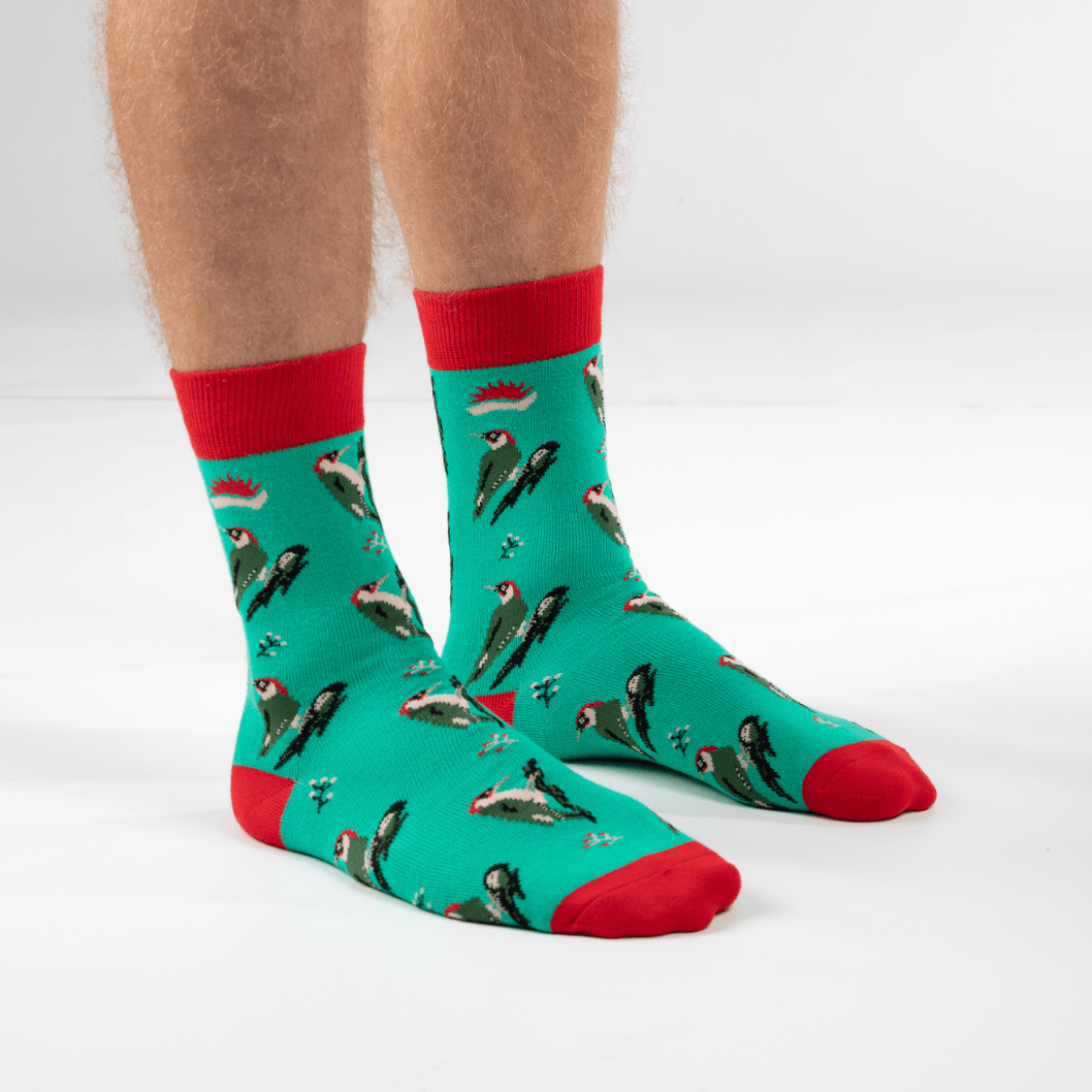 GREEN WOODPECKER BAMBOO SOCKS - HEDGY SOCKS