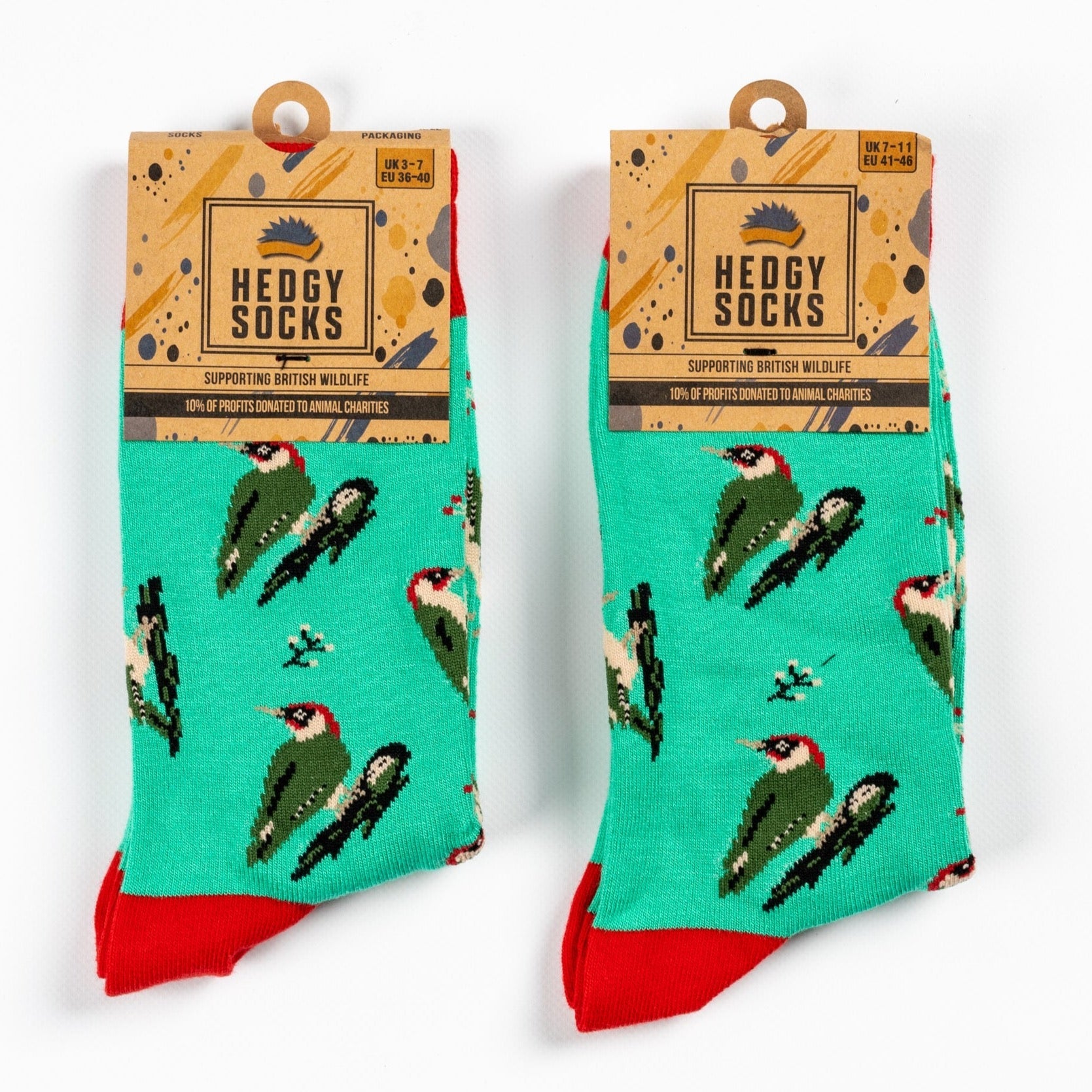 GREEN WOODPECKER BAMBOO SOCKS - HEDGY SOCKS